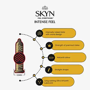 Презервативи Skyn Intense Feel 6 шт безлатексні з пухирцями (металізований пакет)