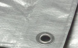 Кемпінговий легкий тент водовідштовхувальний 3х4 кв. м з металевими люверсами 150 г/м2 сірий від дощу сонця, фото 2