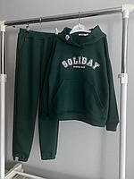 Костюм спортивный зеленый для девочки худи и штаны 140 р