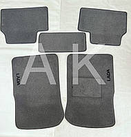 Ворсовые коврики в салон на ВАЗ 2108 2109 21099 серые комплект (5 шт)