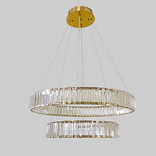 Бронзова подвійна 40+60см кругла скляна LED люстра Circle (918-VP115 BRZ (600+400)), фото 3