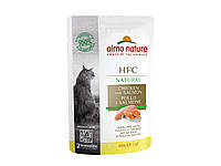 Влажный корм для кошек Almo Nature HFC Cat Natural курица и лосось, 55 г