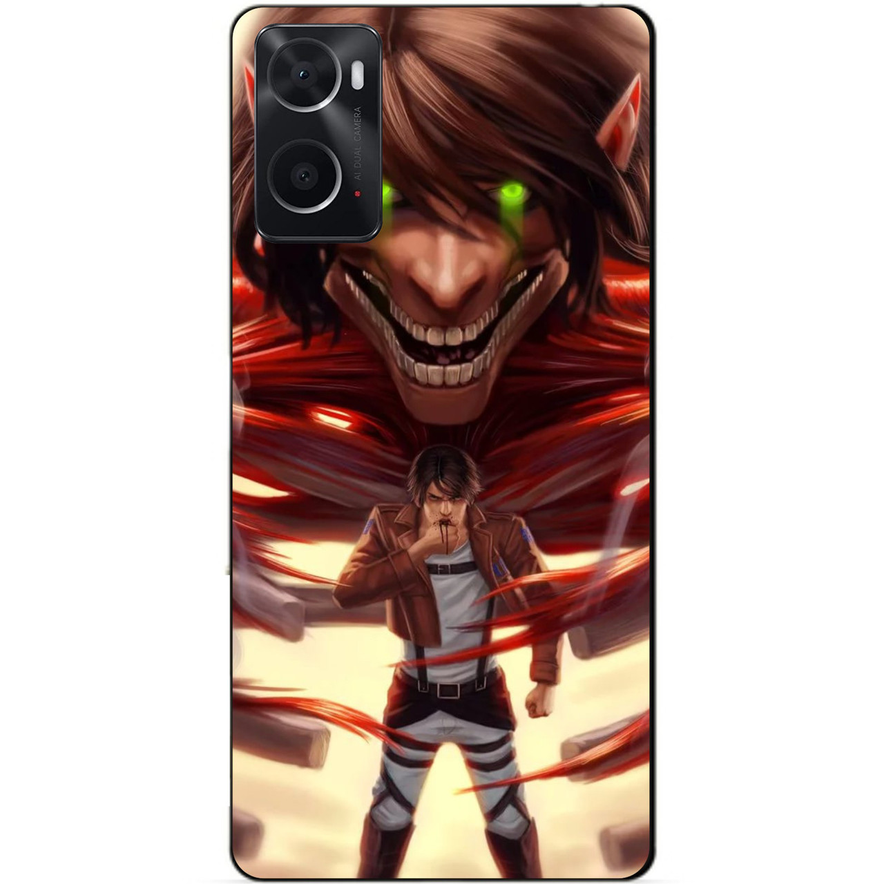 Силіконовий бампер чохол для Oppo A76/A96 з малюнком Attack on Titan Атака на Титанів