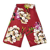 Шарф жіночий No77 весна осінь тканина поліестер із відчуттям шовку квітковий принт розмір 114х15 см