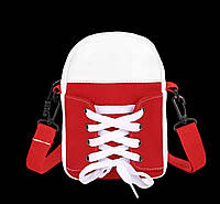 Жіноча сумка через плече червона, трендова, модна сумка невелика молодіжна