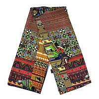 Шарф жіночий No74 весна осінь тканина поліестер із відчуттям шовку етнічний принт розмір 114х15 см