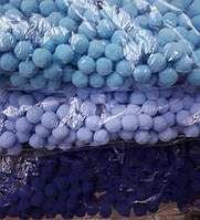 Текстильные шарики 1.5см плотные бирюзовые голубые синие (1уп=1000штук)