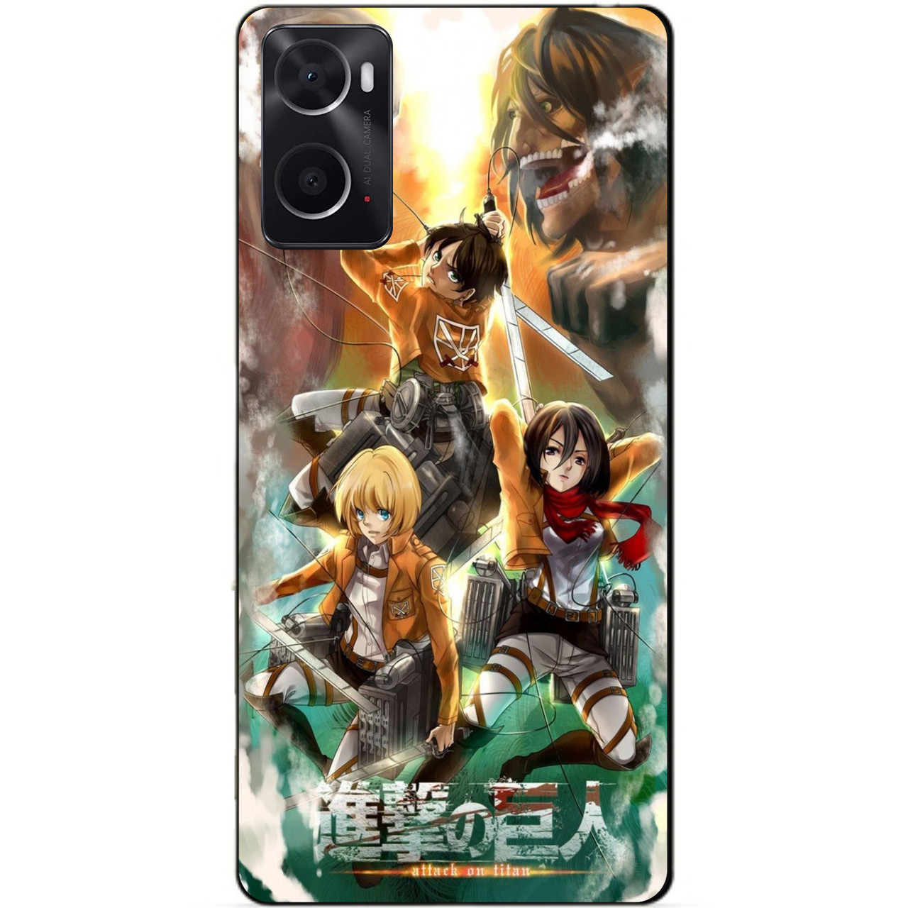 Силіконовий бампер чохол для Oppo A76/A96 з малюнком Атака на Титанів Attack on Titan