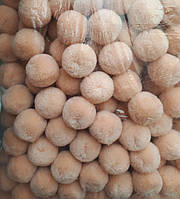 Текстильные шарики 3см персиковые помпоны плотные (1упаковка=200штук )