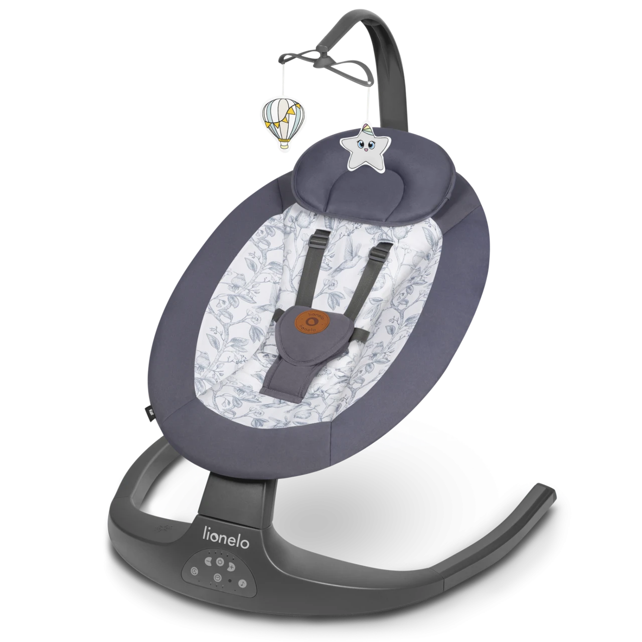 Шезлонг-гойдалка Lionelo RALF GREY WHITE