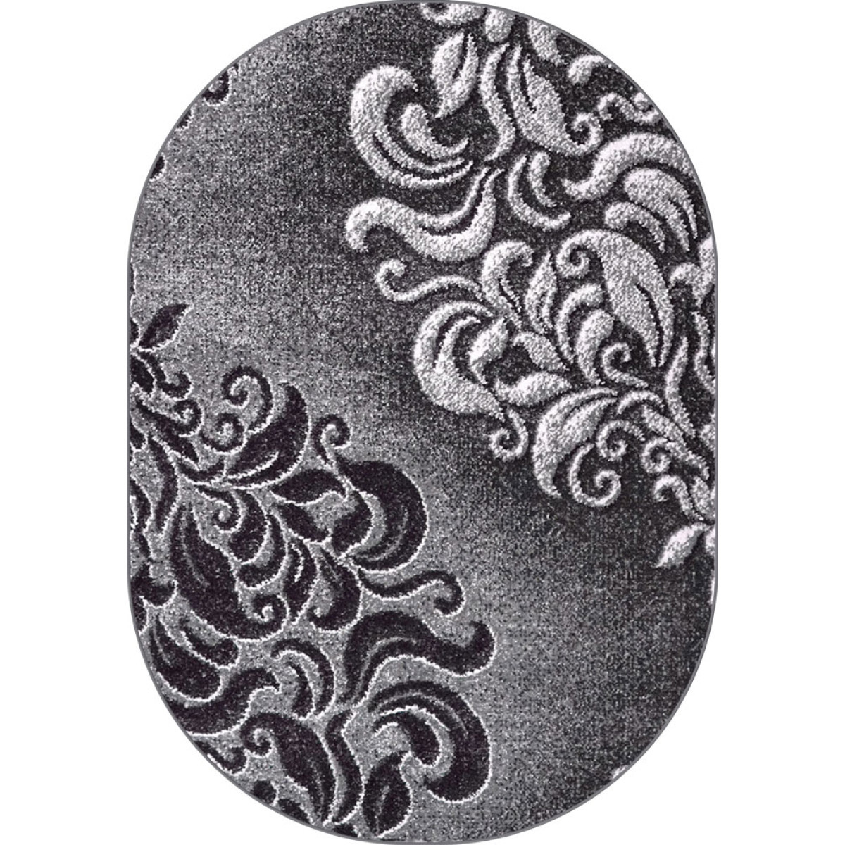 Килим овальний 1.20*1.70 сірий вензель Mira 24031/619 Україна