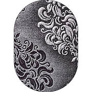 Килим овальний 1,60*3 сірий вензель Mira 24031/619 Україна