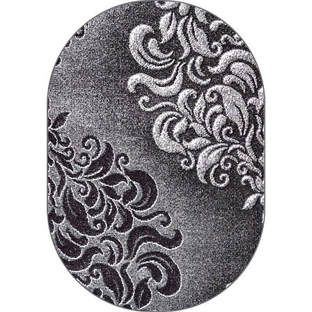 Килим овальний 1,60*3 сірий вензель Mira 24031/619 Україна, фото 1