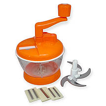 Ручний блендер-подрібнювач Rashnik Vegetable Grater RN-337 4в1 із чотириярусним лезом 1.5 л, фото 4