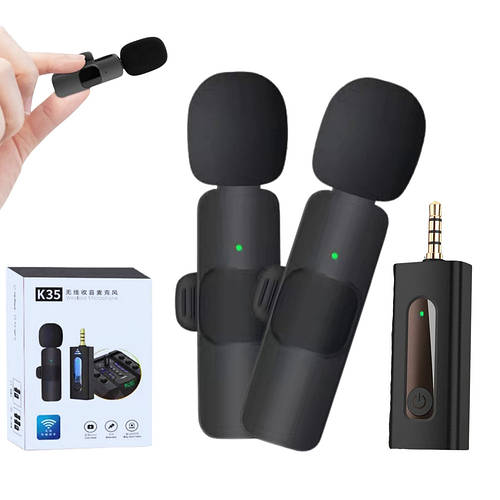 Петличный беспроводной микрофон К35 с шумоподавлением набор для ...