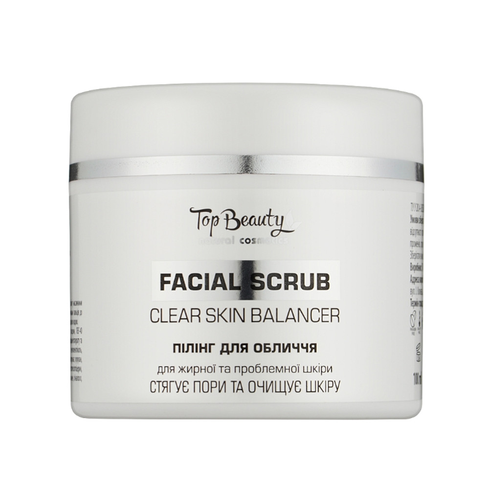 Скраб-пілінг для жирної та проблемної шкіри обличчя Top Beauty Facial Scrub Clear Skin Balancer 100 мл