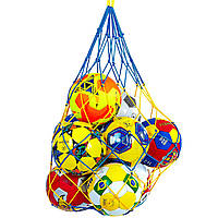 Сетка для мячей Zelart Football Net Elit 5258 на 10 мячей Blue-Yellow