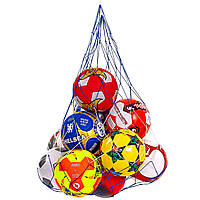 Сетка для мячей Zelart Football Net 5256 на 5 мячей Blue-White