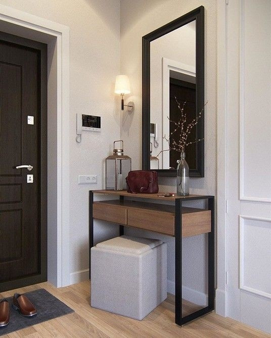 Туалетний столик в коридор, з дерева дуб, із металевими ніжками 1000х800х320 мм, фото 1