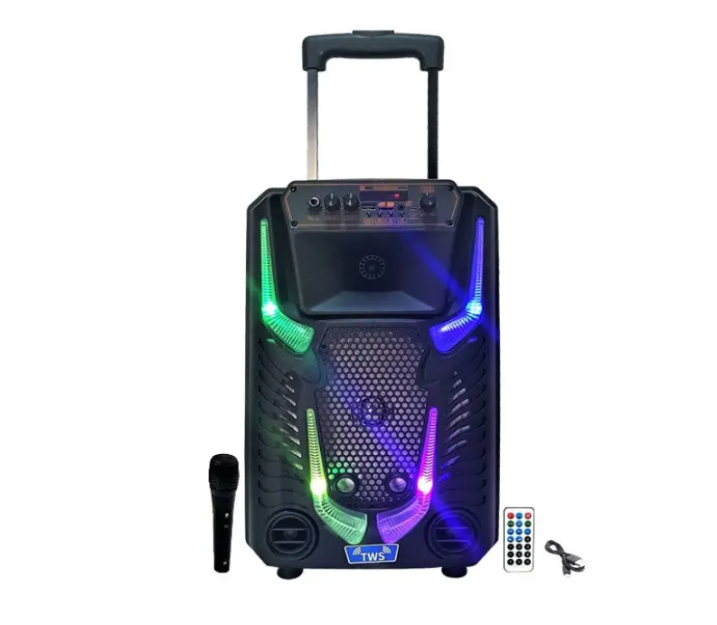 Акустична система з караоке мікрофоном Winso GZ-8912-12"x1с RGB-підсвіткою 30W + Пульт, фото 1