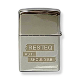 Класична бензинова металева запальничка типу Зіппо із написом "RESTEQ AS IT SHOULD BE". Багаторазова запальничка, фото 3