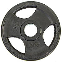 Блин обрезиненный диск обрезиненный Zelart 8122-5 вес 5 кг диаметр 52мм Black