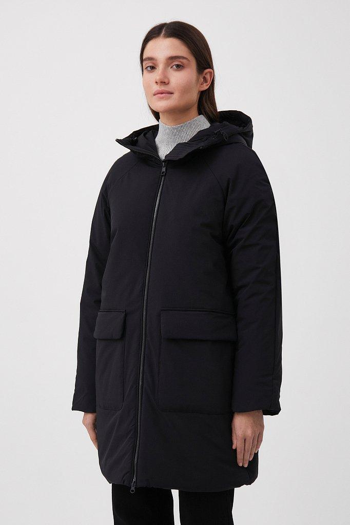 Подовжена жіноча куртка Finn Flare FAB11016-200 чорна M