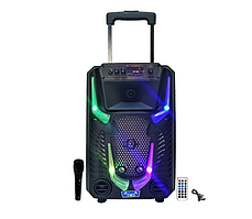 Портативна акустична система з караоке мікрофоном Winso GZ-8912-12"x1с RGB-підсвіткою 30W + Пульт