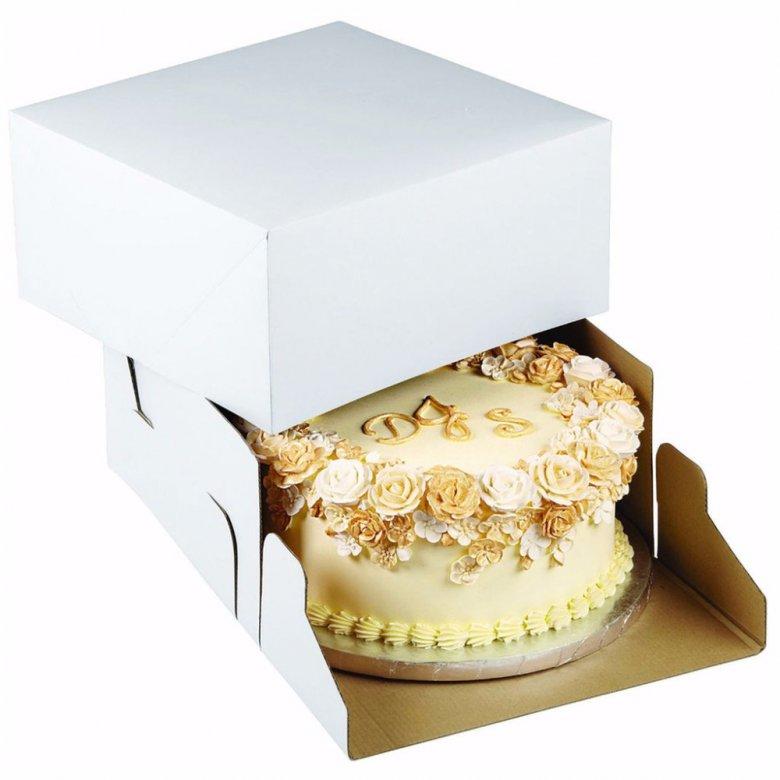 Самосборная белая коробка с ручкой для тортов пряничных домиков куличей с надписью 300х300х250 мм - фото 4 - id-p1933005736