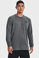 Серая футболка с длинным рукавом мужская Under Armour SPORTSTYLE LEFT CHEST LS ,M,L,XL ,XXL, 1329585-012