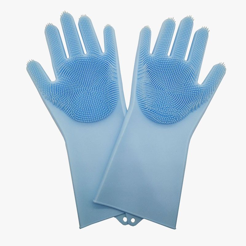 Силіконові багатофункціональні рукавички для миття й чищення Magic Silicone Glov Синій