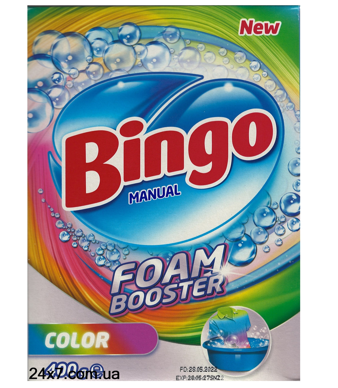 Пральний порошок для ручного прання колор Bingo 400 г