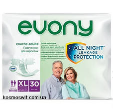 Підгузки для дорослих Evony 4 Extra Large 30 шт 9 крапель