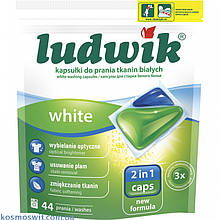 Гелеві капсули для прання Ludwik 2in1 Caps White 44 шт