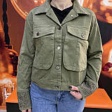 Жіноча джинсова куртка біла заклепки, фото 10