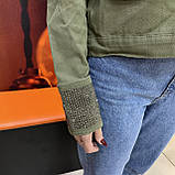 Жіноча джинсова куртка біла заклепки, фото 9