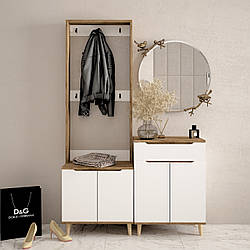 Сучасний передпокій Саліван з вішалкою та тумбою та дзеркалом