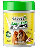 ESPREE Aloe Ear Care Pet Wipes 60 штук вологі серветки з алое для вух