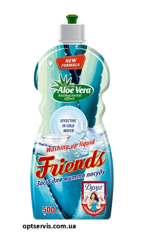 Засіб для миття посуду Friends Алоє + бальзам 500 мл, фото 1