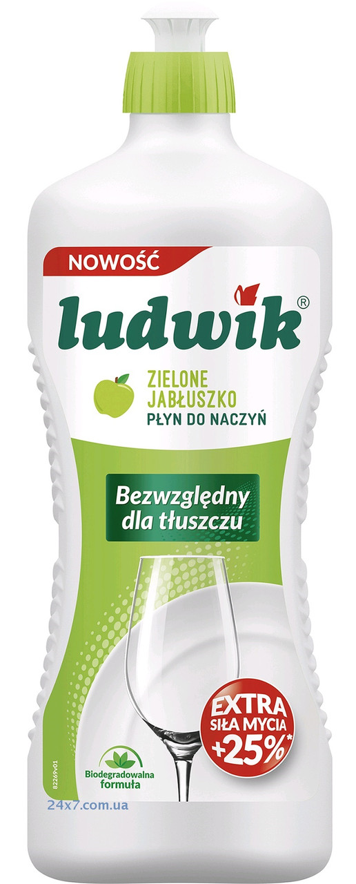 Засіб для миття посуду Ludwik Зелене яблуко 900 г