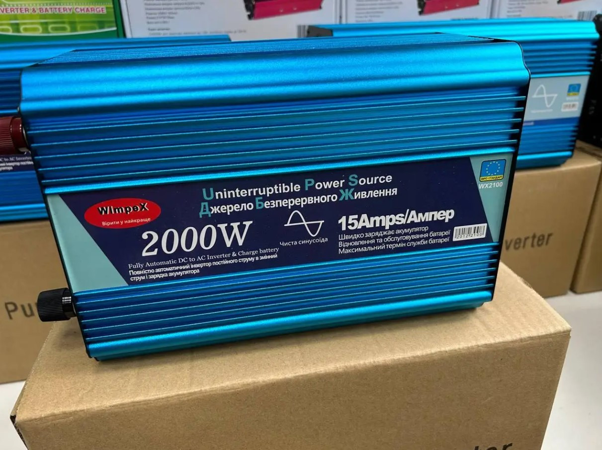 Перетворювач напруги чистий синус Power Inverter Wimpex WX-2100 | Автоінвертор 2000W