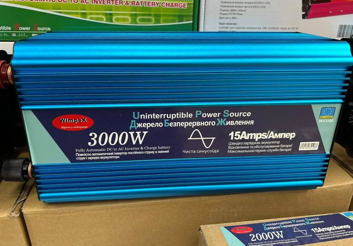 Перетворювач напруги чистий синус Power Inverter Wimpex WX-3100 | Автоінвертор 3000W