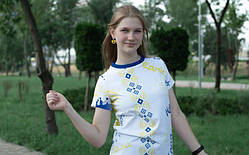 Футболка з патріотичним принтом Я вільна для дівчинки з матеріалу кулір р. 140-170