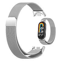 Магнітний ремінець Milanese Loop для Xiaomi Smart Band 9 | HMU | 14 мм | сріблястий