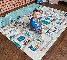 Дитячий термокилимок ігровий 180*200*1 см, складаний, двосторонній, Преміум якість