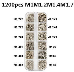 Саморези М1-М1.7 у наборі 1200 шт 12 розмірів