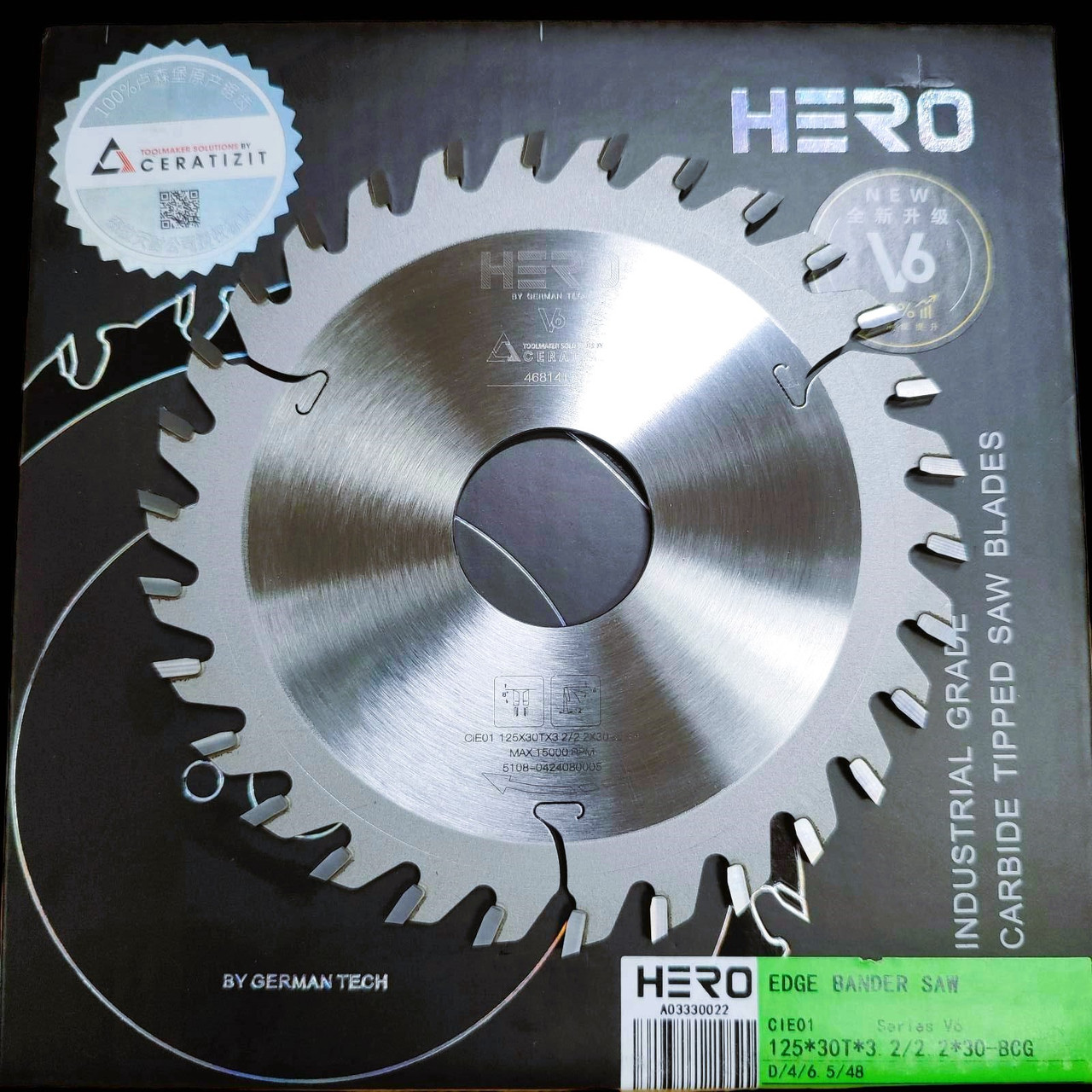 Торцювальні пили HERO 125х3,2/2,2х30 мм., 30z (SCM) для кромкооблицювальних верстатів