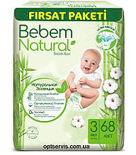 Підгузки дитячі Bebem Natural 3 Midi (4-9 кг) 68шт