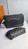 Косметичка Луи Виттон Louis Vuitton monogram, Несессер King Size Toiletry Bag Louis Vuit, косметичка луи витон Серый шахматка