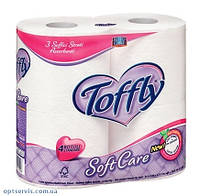 Туалетная бумага Toffly SoftCare 3-х слойная 4 х 150 отрывов